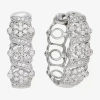 Fine Jewelry Diamond Blossom 1 Ct.t.w. Natural Diamond Milgrain Hoop Earrings In Transparent