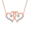 Fine Jewelry Diamond Blossom 1/10 Ct. T.w. Sterling Silver Or 14k Rose Gold Over Silver Heart Pendant Necklace