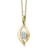 Fine Jewelry Diamond Blossom 1/10 Ct.t.w. Natural Diamond Cluster Infinity Pendant Necklace In Yellow