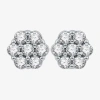 Fine Jewelry Diamond Blossom 1/2 Ct. T.w. 1/2 Ct. T.w. Natural White Diamond 10k White Gold 7.1mm Stud Earrings In White