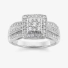 Fine Jewelry Diamond Blossom 1/2 Ct.t.w. Natural Diamond In 10k White Gold Ring In White