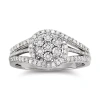 Fine Jewelry Diamond Blossom 1/3 Ct.t.w. Natural Diamond Cluster Sterling Silver Orbit Ring In Transparent