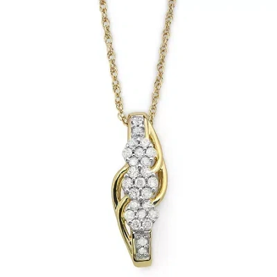Fine Jewelry Diamond Blossom 1/4 Ct.t.w. Natural Diamond Cluster Pendant Necklace In Transparent