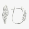 Fine Jewelry Diamond Blossom 1/4 Ct.t.w. Natural Diamond Cluster Sterling Silver Earrings In Transparent
