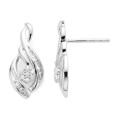 Fine Jewelry Diamond Blossom 1/4 Ct.t.w. Natural Diamond N Sterling Silver Earrings