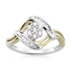 Fine Jewelry Diamond Blossom 1/4 Ct.t.w. Natural Diamond Sterling Silver With 14k Gold Over Silver Accent Ring In Transparent