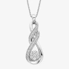 Fine Jewelry Diamond Blossom 1/4 Ct.t.w. Natural Diamond Swirl Pendant Necklace In Transparent