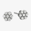 Fine Jewelry Diamond Blossom 1/5 Ct.t.w. Natural Diamond Cluster Stud Earrings In Silver