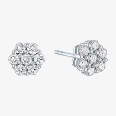 Fine Jewelry Diamond Blossom (g-h / I1-i2) 1/2 Ct. T.w. Lab Grown White Diamond 10k White Gold Stud Earrings