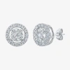 Fine Jewelry Diamond Blossom (g / Si2) 1 Ct. T.w. Lab Grown White Diamond 10k White Gold 6.1mm Round Stud Earring In White
