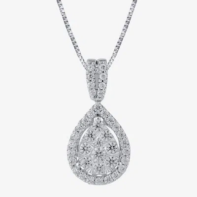 Fine Jewelry Diamond Blossom (h-i / I1) Womens 1 Ct. T.w. Lab Grown White Diamond 10k White Gold Pear 18 Inch Pen