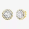 Fine Jewelry Diamond Blossom (h / I1) 1 Ct. T.w. Lab Grown White Diamond 10k Gold 10.6mm Round Stud Earrings In Yellow