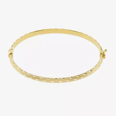 Fine Jewelry Diamond Cut Womens 14k Two Tone Gold Over Silver Bangle Bracelet In Transparent