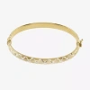 Fine Jewelry Diamond Cut Womens 14k Two Tone Gold Over Silver Bangle Bracelet In Transparent