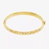 Fine Jewelry Diamond Cut Womens 14k Two Tone Gold Over Silver Bangle Bracelet In Transparent