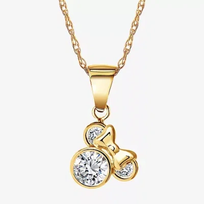 Fine Jewelry Kids' Disney Classics Girls Lab Created Cubic Zirconia 14k Gold 18 Inch Pendant Necklace