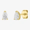 Fine Jewelry ( E-f/ Si1-si2 ) 1/2 Ct. T.w. Lab-grown Diamond 10k Gold 5.4mm Pear Stud Earrings In Yellow