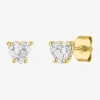 Fine Jewelry ( E-f/si1-si2) 1/2 Ct. T.w. Lab-grown Diamond 10k Gold 5.1mm Heart Stud Earrings In Yellow