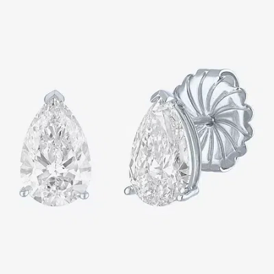 Fine Jewelry ( E-f/si1-si2 ) 3 Ct. T.w. Lab-grown Diamond 14k Gold 10.6mm Pear Stud Earrings In White