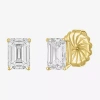 Fine Jewelry ( /e-f/si1-si2 ) 3 Ct. T.w. Lab-growndiamond 14k Gold 8.1mm Emerald Stud Earrings In Yellow
