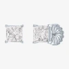 Fine Jewelry ( E-f/si1-si2 ) 4 Ct. T.w. Lab-grown Diamond 14k Gold 7mm Princess Stud Earrings In White
