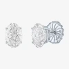 Fine Jewelry ( E-f/si1 Si2 ) 4 Ct. T.w. Lab-grown Diamond 14k Gold 9.8mm Oval Stud Earrings In White
