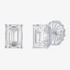 Fine Jewelry ( E-f/si1-si2 ) 4 Ct. T.w. Lab-grown Diamond 14k Gold 9mm Emerald Stud Earrings In White