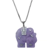 Fine Jewelry Elephant Womens Genuine Purple Jade Sterling Silver 18 Inch Pendant Necklace In Transparent