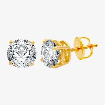 Fine Jewelry Ever Star (g / Si1-si2) 2 Ct. T.w. Lab-grown Diamond 10k Or 14k Gold Round Stud Earrings In Yellow