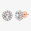 Fine Jewelry Ever Star (h-i / Si2-i1) 3 Ct. T.w. Lab Grown White Diamond 14k White Gold 10.8mm Round Stud Earring In Pink