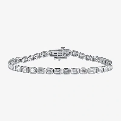 Fine Jewelry (f / Si1) Womens 5 Ct. T.w. Lab Grown White Diamond 10k White Gold 7 Inch Tennis Bracelet In Transparent
