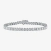 Fine Jewelry (f / Si1) Womens 5 Ct. T.w. Lab Grown White Diamond 10k White Gold 7 Inch Tennis Bracelet In Transparent