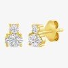 Fine Jewelry (f / Si2) 1/2 Ct. T.w. Lab Grown White Diamond 10k White Gold 5.6mm Stud Earrings In Yellow