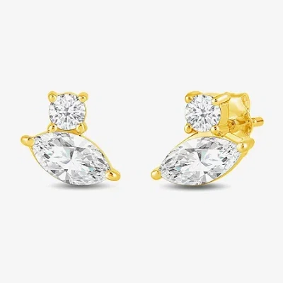 Fine Jewelry (f / Si2) 1/2 Ct. T.w. Lab Grown White Diamond 10k White Gold 5.9mm Stud Earrings In Yellow