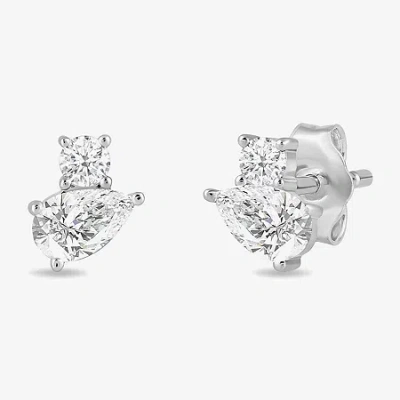 Fine Jewelry (f / Si2) 1/2 Ct. T.w. Lab Grown White Diamond 10k White Gold 6.4mm Stud Earrings
