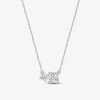 Fine Jewelry (f / Si2) Womens 1 Ct. T.w. Lab Grown White Diamond 10k White Gold 18 Inch Pendant Necklace In White