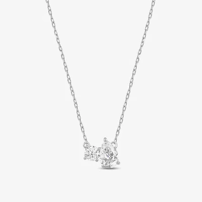 Fine Jewelry (f / Si2) Womens 1 Ct. T.w. Lab Grown White Diamond 10k White Gold 18 Inch Pendant Necklace