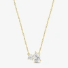 Fine Jewelry (f / Si2) Womens 1 Ct. T.w. Lab Grown White Diamond 10k White Gold 18 Inch Pendant Necklace In Yellow