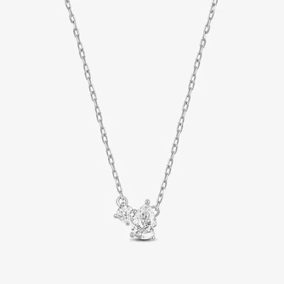 Fine Jewelry (f / Si2) Womens 1/2 Ct. T.w. Lab Grown White Diamond 10k White Gold 18 Inch Pendant Necklace