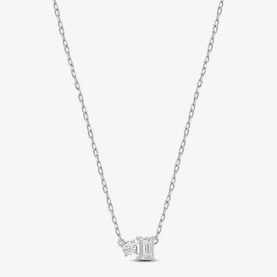 Fine Jewelry (f / Si2) Womens 1/2 Ct. T.w. Lab Grown White Diamond 10k White Gold 18 Inch Pendant Necklace