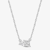 Fine Jewelry (f / Si2) Womens 1/2 Ct. T.w. Lab Grown White Diamond 10k White Gold 18 Inch Pendant Necklace In White
