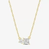 Fine Jewelry (f / Si2) Womens 1/2 Ct. T.w. Lab Grown White Diamond 10k White Gold 18 Inch Pendant Necklace In Yellow