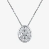 Fine Jewelry (f / Si2) Womens 2 Ct. Lab Grown White Diamond 10k White Gold Oval 18 Inch Pendant Necklace In Transparent
