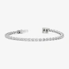 Fine Jewelry (f / Si2) Womens 5 Ct. T.w. Lab Grown White Diamond 10k White Gold Pear 7 3/4 Inch Tennis Bracelet In Transparent