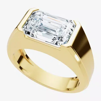 Fine Jewelry (f-g /vs1-vs2) Mens 3 Ct. Lab Grown White Diamond 14k Gold Solitaire Engagement Ring In Yellow