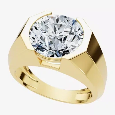 Fine Jewelry (f-g /vs1-vs2) Mens 5 Ct. T.w. Lab Grown White Diamond 14k Gold Round Solitaire Engagement Ring In Yellow