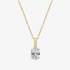 Fine Jewelry ( F/si1-si2 ) Womens 1 Ct. T.w. Lab Grown White Diamond 10k Gold Oval 18 Inch Pendant Necklace In Yellow