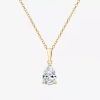 Fine Jewelry ( F/si1-si2 ) Womens 1 Ct. T.w. Lab-grown White Diamond 10k Gold Pear 18 Inch Pendant Necklace In Yellow