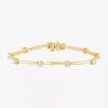 Fine Jewelry (f/vs2) Womens 14k Gold Over Silver 7 Inch Solid Chain Bracelet In Yellow