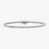 Fine Jewelry (g-h / I1- I2) Womens 1/10 Ct. T.w. Lab Grown White Diamond Sterling Silver 7.25 Inch Tennis Bracele In Transparent